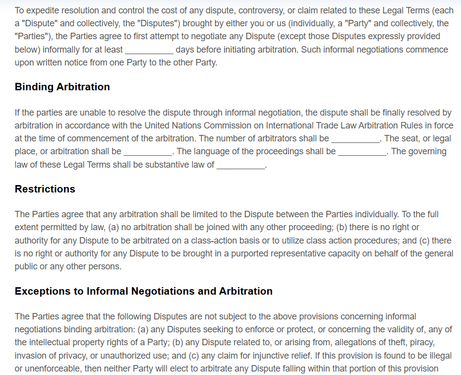 Terms and conditions page 11