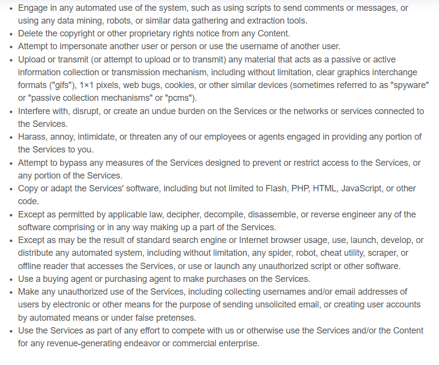Terms and conditions page 7