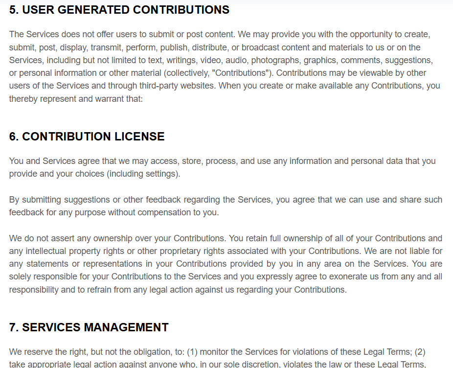Terms and conditions page 8